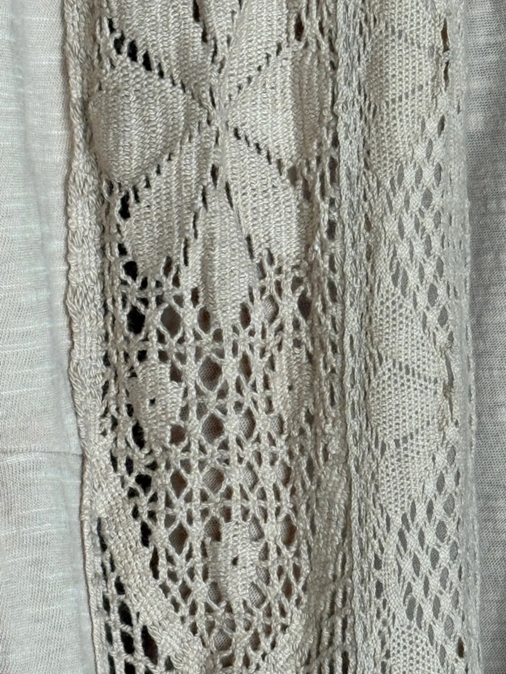 April Cornell Dusty Rose Crochet Lace Trim Open Front Cardigan XL Boho - Picture 7 of 13